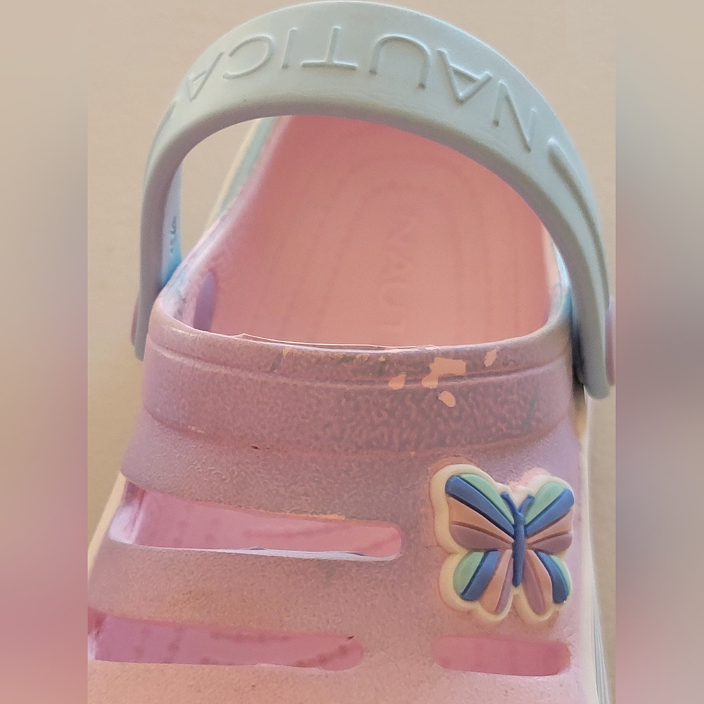 Nautica Kids Pastel Clog with Butterfly Accent. Little Girls 12 - Picture 13 of 14